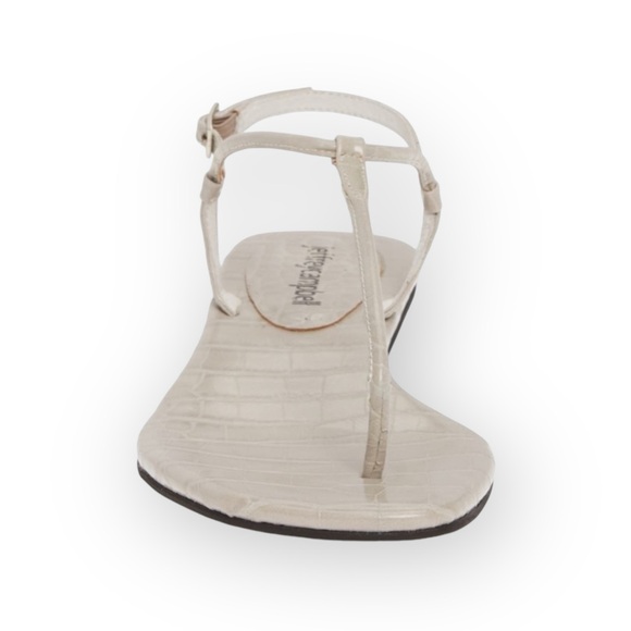 new Jeffrey Campbell ✌︎︎ Boca Minimalist Strappy Flat Sandal ✌︎︎ Grey Croc ✌︎︎ 6 - Picture 2 of 15